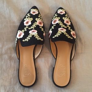 Franco Sarto embroidered mules